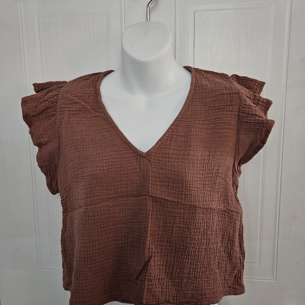 Miou Muse Ruffle Sleeve Top
